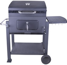 Holzkohlegrill mit Deckel, Ablage und Rädern