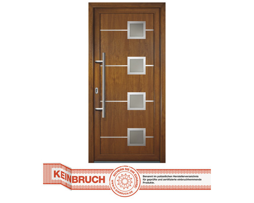 Haustür Signum Modell 1 RC2 Kunststoff goldenoak/goldenoak 1080 x 2080 mm DIN Links