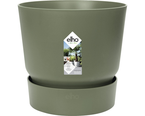 Pflanztopf elho greenville Kunststoff Ø 30 cm H 27,8 cm laubgrün inkl. Untersetzer Kunststoff Blumentopf mit Untersetzer