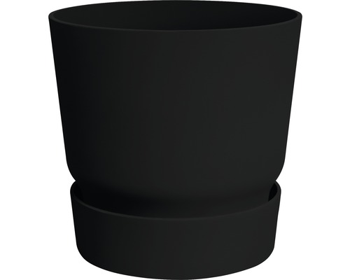 Pflanztopf elho greenville Kunststoff Ø 30 cm H 27,8 cm schwarz inkl. Untersetzer Schwarzer Blumentopf mit Untersetzer