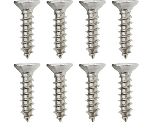 Acht Schrauben mit Senkkopf