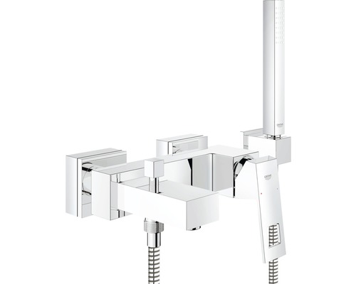 Badewannenarmatur Grohe Eurocube mit Handbrause DN15 23141000 chrom glänzend Wannenbatterie mit Handbrausegarnitur