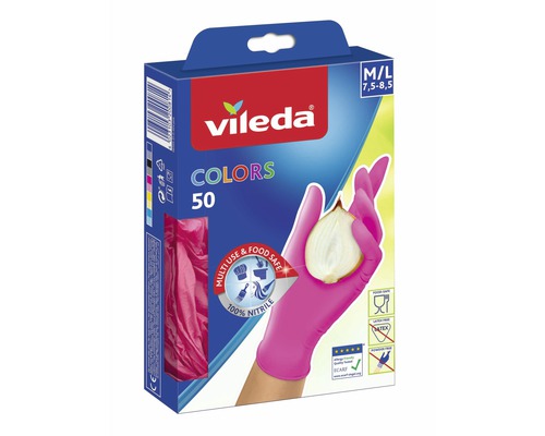 Einweghandschuhe Vileda Colors Grüße M/L 50 Stk.