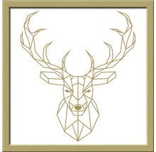 Gerahmtes Bild mit geometrischem Hirschmotiv