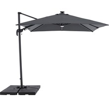 Freiarm-Sonnenschirm mit quadratischem Schirm und Standfuß