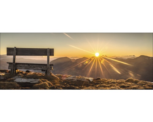 Leinwandbild Bench & Horizon 27x77 cm