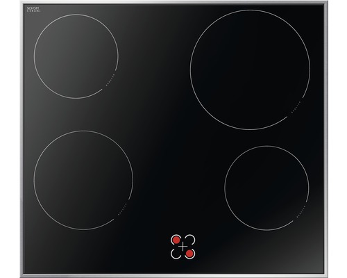 Schwarzes Kochfeld mit vier Kochzonen