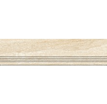 Feinsteinzeug Stufenfliese Lava 30x120 cm creme matt