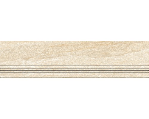 Feinsteinzeug Treppenstufe Lava 30,0x120,0 cm creme matt
