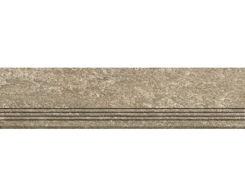 Feinsteinzeug Stufenfliese Lava 30x120 cm kupfer matt Keramikfliese mit Rillen für Treppenstufen