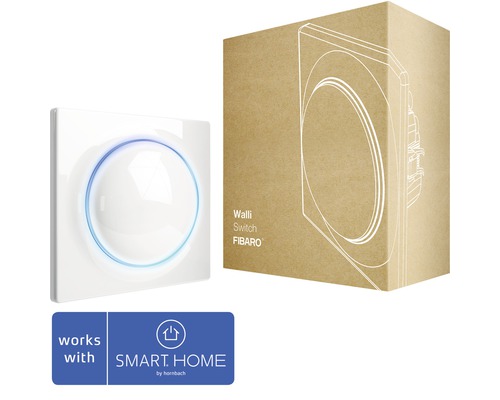 Fibaro Walli Switch Unterputzmodul mit Repeaterfunktion zur Steuerung von ein oder zwei Lichtquellen weiß - Kompatibel mit SMART HOME by hornbach