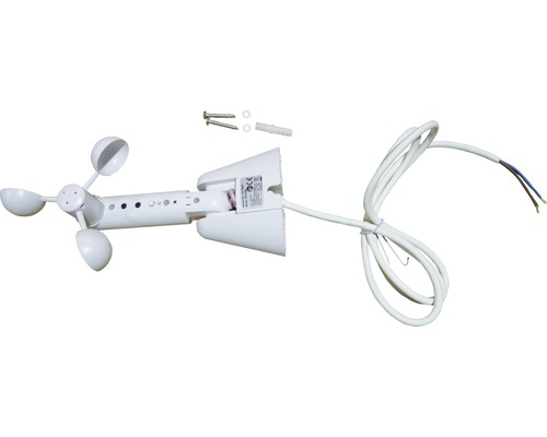 Windsensor mit Kabel, Schrauben und Dübel