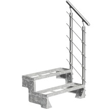 Stahltreppe mit Geländer und Stahlseil-Füllung
