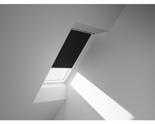 VELUX Verdunkelungsrollo uni schwarz manuell Rahmen weiß DKL S06 3009SWL