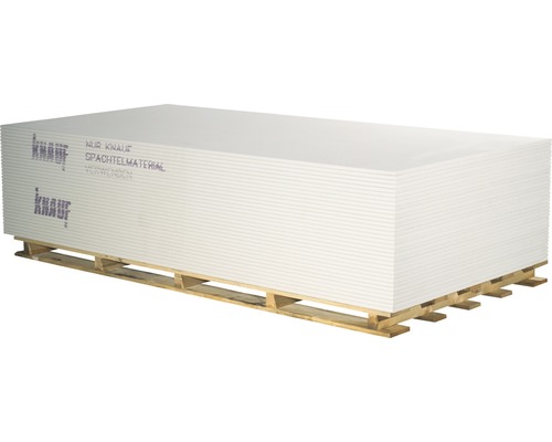 Stapel Knauf Spachtelmaterial Gipsplatten auf Holzpalette