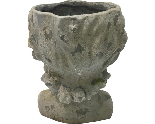Blumentopf aus Stein in Form eines Gesichtes