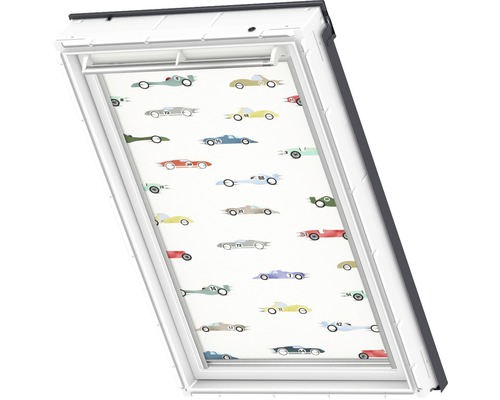 Dachfensterrollo mit Automobilmuster