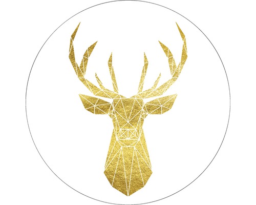 Glasbild rund Golden Deer Ø 30 cm GLR052