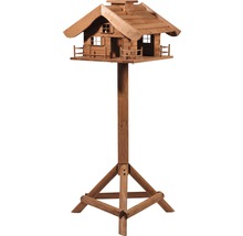 Vogelhaus aus Holz mit Ständer im Chalet Stil