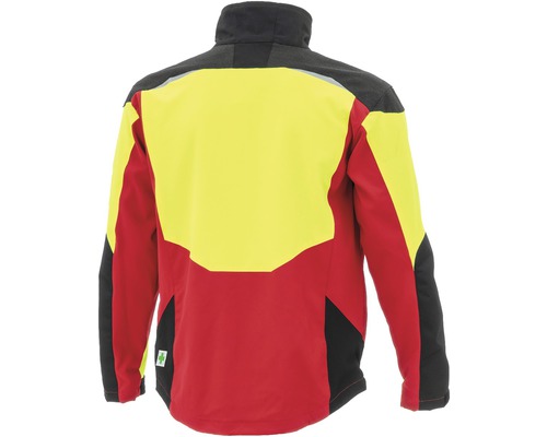 Rückansicht einer Arbeitsjacke mit langen Ärmeln und Stehkragen