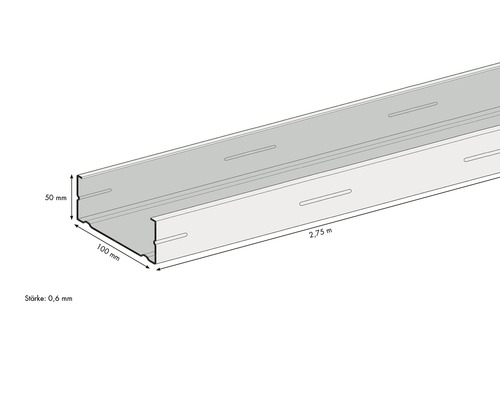 Metallständerprofil mit den Maßen 50 x 100 Millimeter und einer Länge von 2,75 Meter
