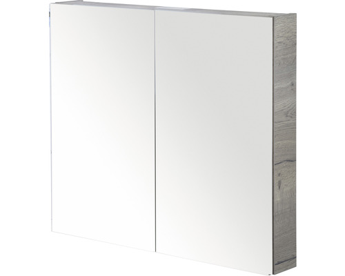 Spiegelschrank Sanox 2-türig 70x13x65 cm tabacco mit doppelseitige Spiegeltüre Spiegelschrank mit zwei Türen und Holzoptik