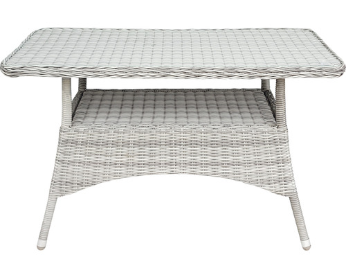 Gartentisch aus Rattan mit Ablagefläche