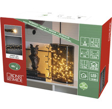 Verpackung einer Lichterkette mit 400 bernsteinfarbenen LEDs und schwarzem Kabel für den Innenbereich