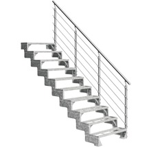 Metalltreppe mit Geländer aus Edelstahl