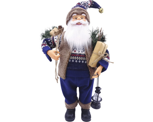 Dekofigur Lafiora Weihnachtsmann H 60 cm blau