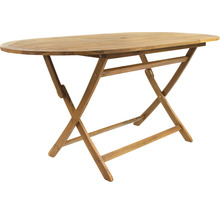 Ovaler Gartentisch aus Holz mit Klappfunktion