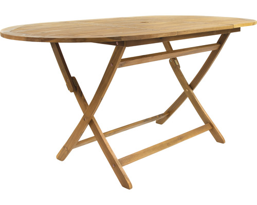 Ovaler Gartentisch aus Holz mit Klappfunktion
