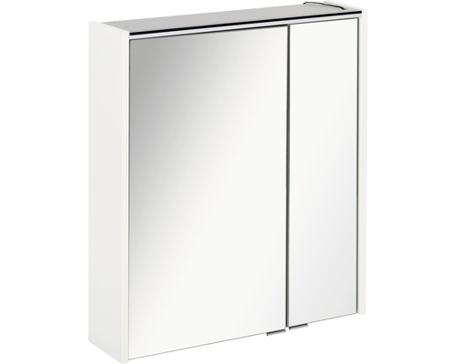 LED-Spiegelschrank Fackelmann Denver Hype 3.0 2-türig 60x68,5 cm weiß Spiegelschrank mit zwei Türen für das Badezimmer