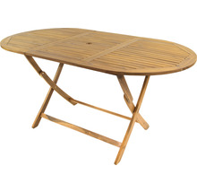 Ovaler Gartentisch aus Holz mit Klappfunktion