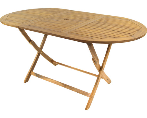 Ovaler Gartentisch aus Holz mit Klappfunktion