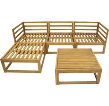 Gartenmöbelset aus Holz mit Sofa, Ottomane und Tisch