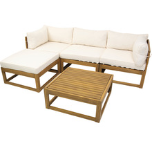 Gartenlounge-Set mit Polster und Tisch