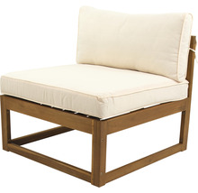 Gartensessel aus Holz mit Sitzkissen und Rückenkissen