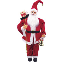 Dekorativer Weihnachtsmann mit Geschenkesack und Glocke als Weihnachtsdekoration