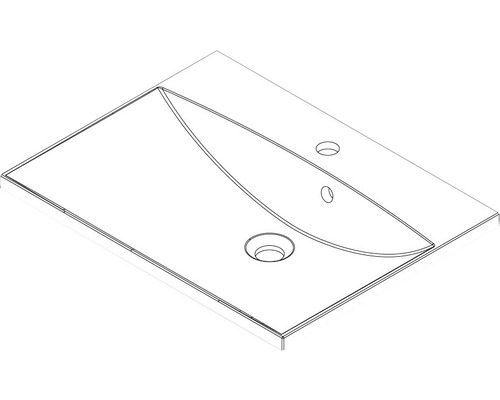 Möbelwaschtisch Fackelmann Hype 3.0 VC 60 eckig 46x60 cm weiß Möbelwaschtisch Fackelmann Hype 3.0 VC 60 eckig 46x60 cm weiß