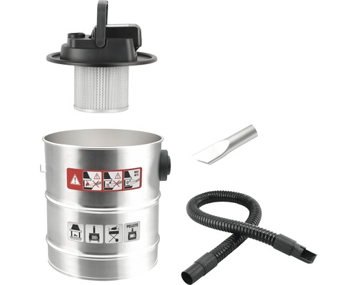 Aschesauger mit Filter, Düse und Schlauch