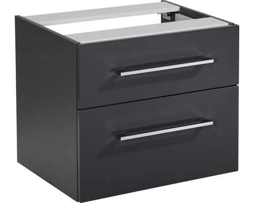 Unterschrank Fackelmann Hype 3.0 51x60x49 cm anthrazit Waschbeckenunterschrank mit zwei Schubladen für das Badezimmer