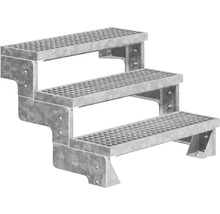 Treppe aus Stahl mit drei Stufen
