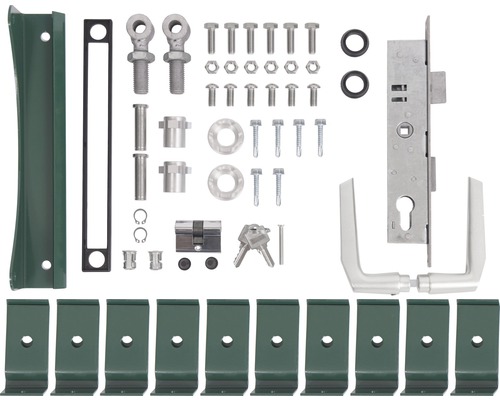 Zubehörset für Einzeltor Stabgitter 1400-2000 grün