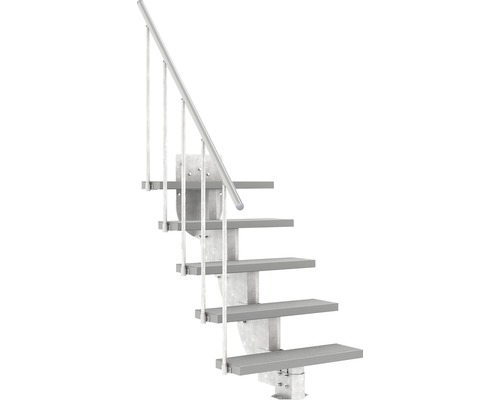 Außentreppe Pertura Petros mit Geländer 5 Stufen Trimax 80 cm grau