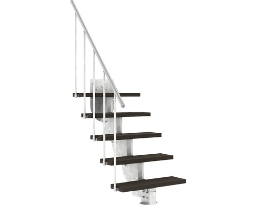 Außentreppe Pertura Petros mit Geländer 5 Stufen Trimax 80 cm dunkelbraun