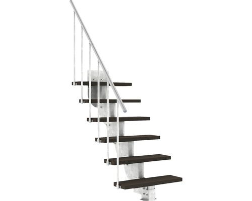 Außentreppe Pertura Petros mit Geländer 6 Stufen Trimax 80 cm dunkelbraun