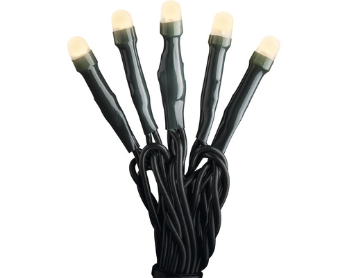 LED Lichterkette mit warmweißen Lichtern und schwarzem Kabel