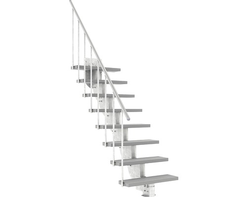 Außentreppe Pertura Petros mit Geländer 8 Stufen Trimax 80 cm grau