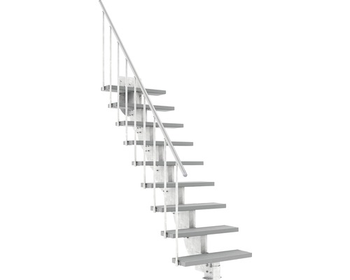 Außentreppe Pertura Petros mit Geländer 9 Stufen Trimax 80 cm grau
